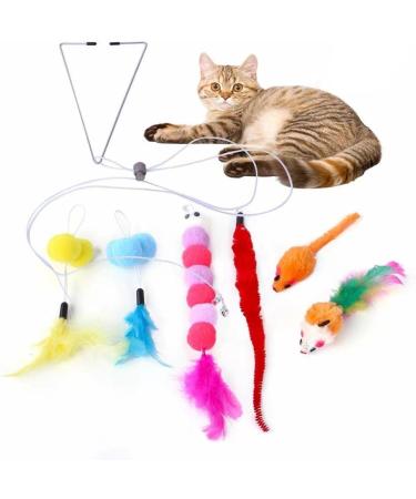 7 Pcs Self-Play Hanging Door Cat Toys for indoor Cats Adult Kitten Toys Interactive Cat Toys Mouse for Hunting Exercise Cat Boredom Breakers - Buy Online on GoSupps.com