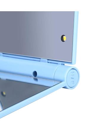 Portable Folding Makeup Mirror with 8 LED Lights - Travel Compact Pocket Mirror - Buy Online on GoSupps.com