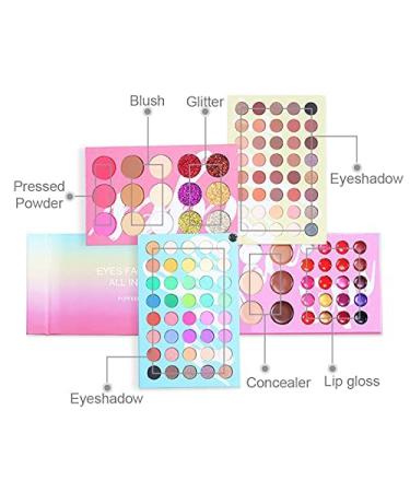 Jascherry Makeup Gift Set for Women - All-in-One Makeup Kit with Portable Pink Bag Eyeshadow Lipstick Lip Gloss & Mascara - Buy Online on GoSupps.com