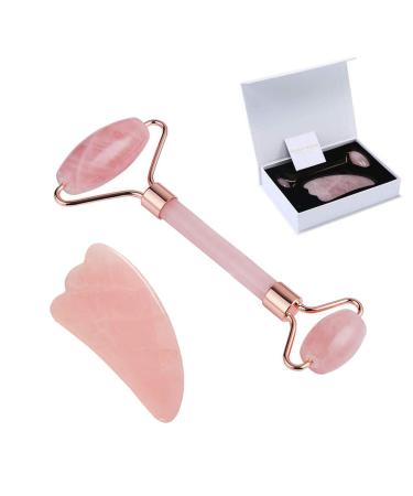 LZLRUN Jade Roller for Face Real Natural Gua Sha Tools Set No Squeaks Tool for Skin Rejuvenate Therapy Puffiness Treatments