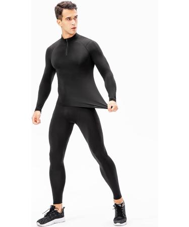 CANGHPGIN Men's Compression Pants 2 Pack - Red&Yellow Stripe - Small | Gym Running Baselayer Athletic Leggings - Buy Online on GoSupps.com