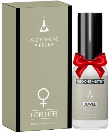 Pheromones to Attract Men for Women (Jewel) - Elegant Ultra Strength Organic Fragrance Body Perfume (1 Fl. Oz)(Human Grade Pheromones to Attract Men)