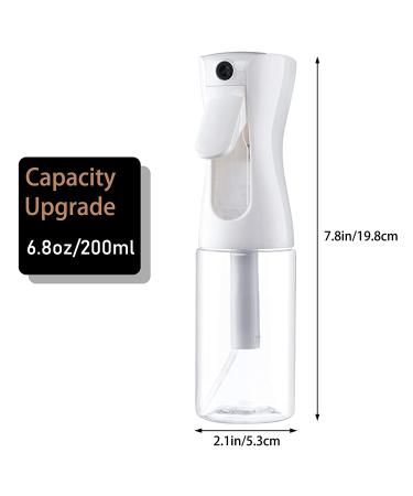 Hair Spray Misting Bottle 6.8 oz Refillable Fine Mist Sprayer - Ultra Fine Continuous Water Mister for Salon, Gardening, Plants & Skin Care - Clear White - Buy Online on GoSupps.com