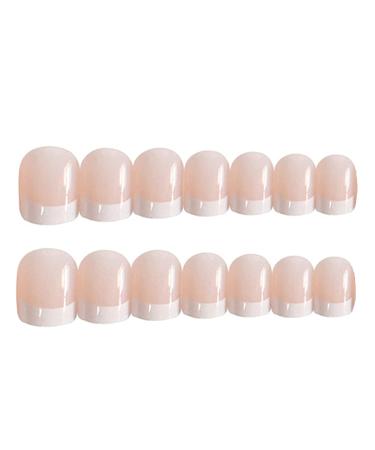 YoYoee Coffin Press on Nails - Nude Short Fake Nails 24Pcs - Natural Acrylic Full Cover False Nails for Women and Girls - Buy Online on GoSupps.com