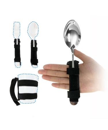 Universal Cuff Adaptive Utensil Holder for Elderly Adults Eating Handicap Utensils Feeding Therapy Tool for Parkinsons Patients