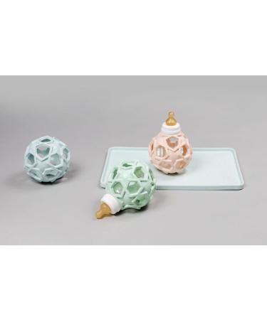 HEVEA Upcycled 2-in-1 Baby Glass Bottle | Eco-Friendly BPA-Free with Natural Rubber Star Ball (Light Blue) - Buy Online on GoSupps.com