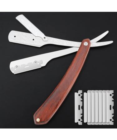 Professional Barber Straight Razor with 100 Single Edge Blades Premium Stainless Steel Shaver Razor for Men Home & Salon Grooming Using (NO.131)