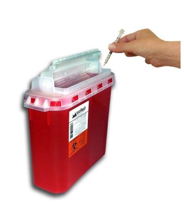 2-Pack 5.4 Qt Style Sharps Disposal Container with Touch-Free Rotating Lid - Buy Online on GoSupps.com