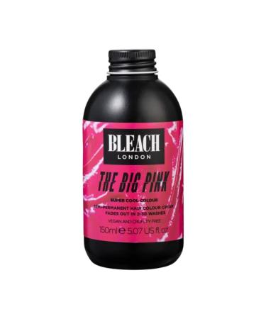 Bleach London The Big Pink Colour - Semi-Permanent Hair Colour Bright True Pink Vegan Cruelty Free Vibrant Temporary Hair Colour Cream 150 ml
