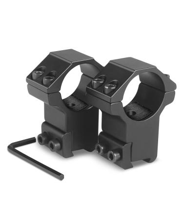 Modkin 1 Inch Dovetail Scope Rings, High Profile Scope Mount for 11mm Dovetail Rails -2 Pieces (One has Stop pin)