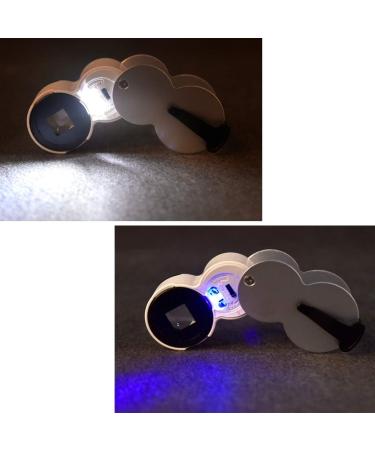 Magnifying Glasses Educational Hobby Magnifiers Foldable Jewelry Identification Magnifier 45X Zoom with Purple Light for Portable Jewelry Antique Calligraphy Gem Identification Tool - Buy Online on GoSupps.com