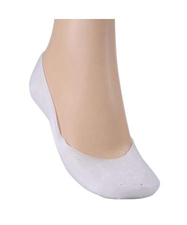 Haiqianxin 1 para silicone gel moisturizing sock breathable elastic heel cracked foot care protector socks (color: white size: s)