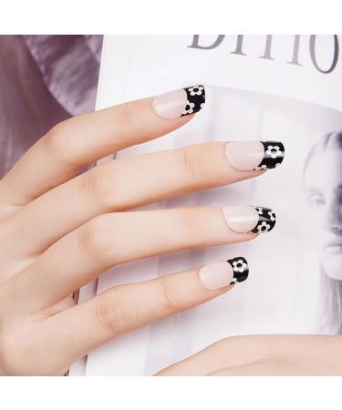  NOOVES NOOVES NAILS Premium Gel Nail Sheets - Floral Black - French | Semi-Permanent Gel Nail Strips | Semi-Permanent Gel Nail Stickers | Gel Nail Stickers | Gel Nails - Buy Online on GoSupps.com