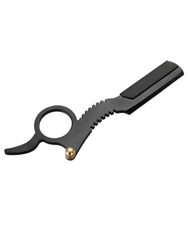 Premium Black Stainless Steel Manual Razor for Men's Face Shaving - Precision Thumb Grip - Buy Online on GoSupps.com