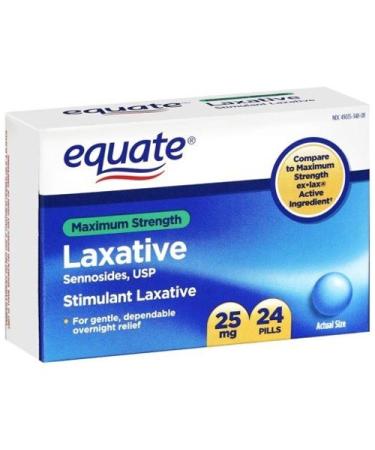 Equate - Laxative Maximum Strength Sennosides 25 mg 24 Pills (Compare to ex-lax)