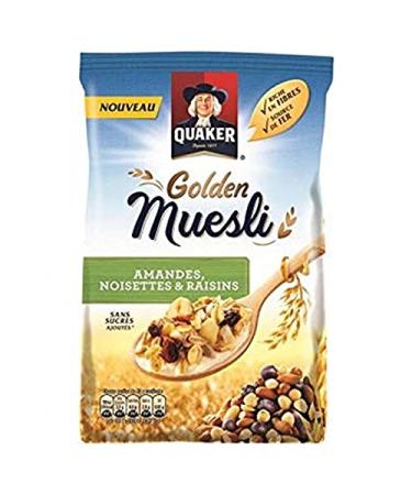 Quaker Golden Muesli Almonds Hazelnuts and Raisins 500g (pack of 4)