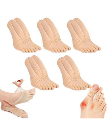 LIHWKD Anti-Bunions Health Sock 2023 New Bunion Corrector for Women and Men Breathable Split Toe Five-Finger Socks. C+ 5 pairs