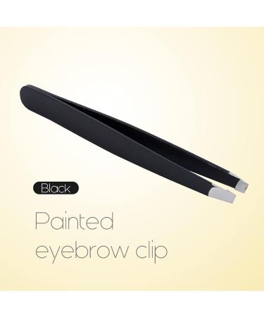 Black Pink Eyebrow Tweezer Stainless Steel Clips Makeup Tool Slanted Puller for Easy Use Beauty Tool - Buy Online on GoSupps.com
