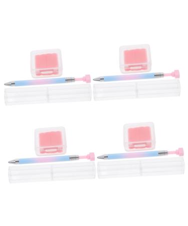 minkissy 4 Sets Nail Art Drill Pen Rhinestone Pen Nail Polish Pens Nail Art Point Pen Nail Dotting Pen Nail Rhinestone Picker Striping Liner Brush Nail Art Paint Pen Diamond Picking Pen Abs