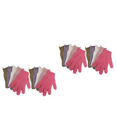 FOMIYES 10 Pairs Bath Mitt Gloves Back Sponge Wash Scrubbing Towel Textured Bath Gloves Loofah Glove Pad Loofah Gloves Exfoliating Body Mitt Bath Body Brush Shower Bath Towel Five Fingers