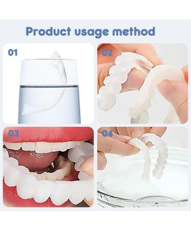 2 Pairs of Cosmetic Temporary Teeth Veneers - Artificial Dental Covers for Men & Women | Lightweight Plug-In Dentures - Buy Online on GoSupps.com