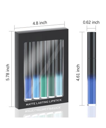 AMY'S DIARY Matte Plum Liquid Lipstick Set - 5 Pcs 24-Hour Waterproof Lip Stain for Women | Deep Blue Green Plum Shades - Buy Online on GoSupps.com