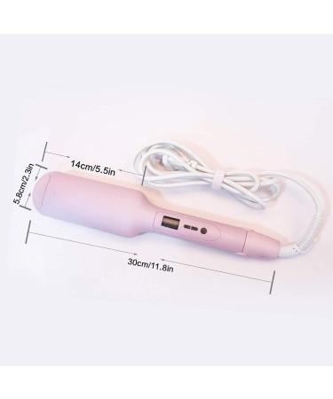 Iron Deep Hair Waver Curling Wand Electrical Crimpers for Women Double Barrel Tourmaline Ceramic Barrel Beachy Crimper Hair Iron (Pink) - Buy Online on GoSupps.com