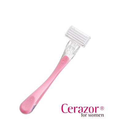 Cerazor Pink Ceramic Razor for Women - No Metal Allergy & Skin Damage | Safe Shaver for Sensitive Skin - Buy Online on GoSupps.com