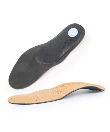Leather Insole Orthotic Inserts Orthotic Insoles Full Length Arch Support for Flat Feet Footcare Cushion Pad - US M9/W10 US M9/W10(10.63 in)