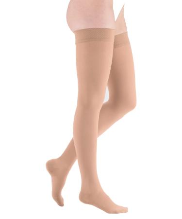 Medi Medive Comfort Sondish Calle compression stockings with lace unisex |Short |Particularly soft support stockings CCL2 with a knobs for women and men |Caramel |Size I