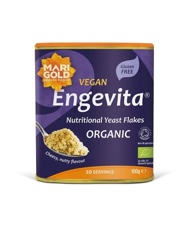 Marigold Health Foods Engevita Organic Nutritional Yeast Flakes - Gluten Free - Vegan 100g (Pack of 3)