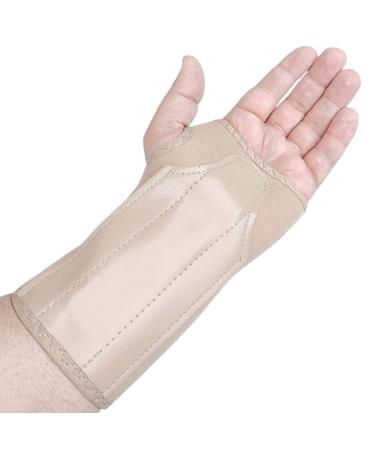 Hand Wrist Support Brace Splint for Carpal Tunnel Sprain Strain Arthritis Stabilizer (Beige S-M (Left)) S-M (Left) Beige