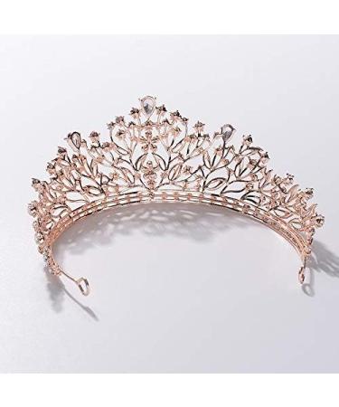 Sunshinesmile Rhinestone Crystal Gold Bridal Tiara Crown for Women - Wedding & Pageant Hair Accessory - Buy Online on GoSupps.com