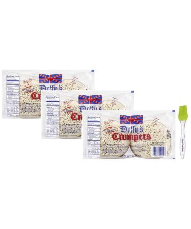 Duffy's Crumpets, 12.5 oz (Pack of 3) Bundle with PrimeTime Direct Silicone Basting Brush in a PTD Sealed Bag