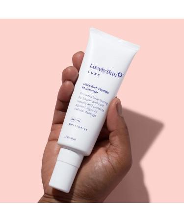 LovelySkin LUXE Ultra-Rich Peptide Moisturizer | Anti-Aging Hydrating Facial Cream | Reduces Fine Lines - 1.7 oz - Buy Online on GoSupps.com