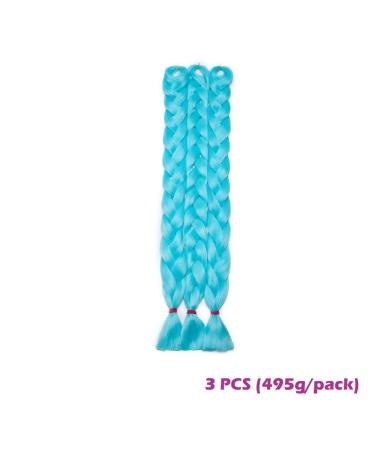 SEGO 41 Sky Blue Braid Extensions - 165g Synthetic Crochet Braiding Hair (3 Pieces) for Stunning Hairstyles - Buy Online on GoSupps.com