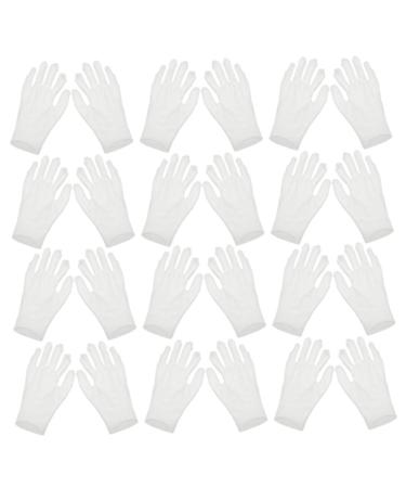 minkissy 12 Pairs Moisturizing Gloves Cotton Gloves for Women White Cotton Gloves for Dry Hands Working Cotton Gloves for Adult White Gloves Working Cotton Gloves for Men Work Gloves