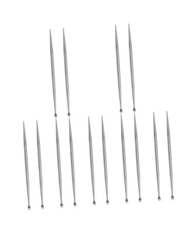 Hemoton 14 Pcs Auricular Point Probe Pen Cleaning Tool Ear Cleaner Tool Ear Massage Tool Ear Cleansing Tool Set Body Point Probe Ear Acupoint Detection Pen Massage Tools Acupoint Detector Silverx7pcs 12.5x0.3x0.3cmx7pcs