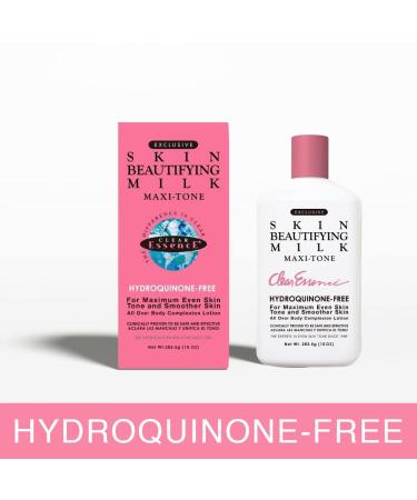 Clear Essence Maxi-Tone Skin Beautifying Milk - Hydroquinone Free Body Lotion - Dermatologist Tested Moisturizer for All Skin Types - 10 Oz - Buy Online on GoSupps.com