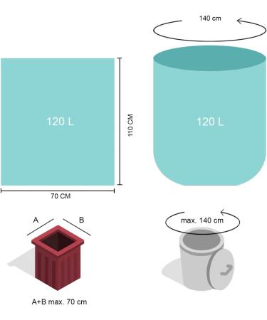 Zuras 120L Organic Waste Bags - 30 Pcs Compostable & Biodegradable | Tear-Resistant & Waterproof | DIN EN 13432 Certified - Buy Online on GoSupps.com