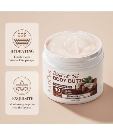 Coconut Body Butter for Dry Skin Hand & Body Moisturizer with Organic Coconut Oil Body Moisturizer for Smooth and Radiant Skin 24-Hour Moisture Skin Care - Buy Online on GoSupps.com