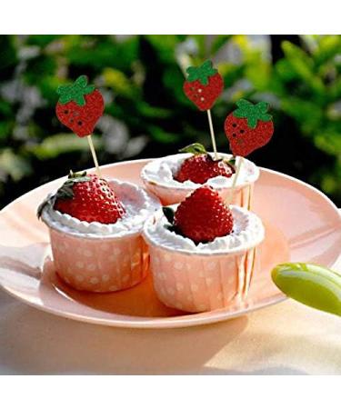 Rainlemon Strawberry Cupcake Topper Baby Girl Berry Theme Birthday Party Cake Decoration - Buy Online on GoSupps.com