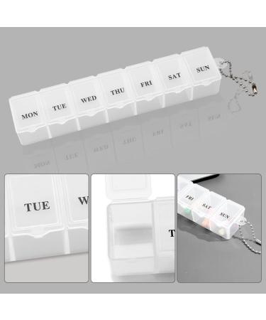 Jagowa 1 Piece Personal Pill Box Organizer 7 Day One Time Portable Storage Box Weekly Organizer Pill Dispenser Case for Vitamins Medication (White) - Buy Online on GoSupps.com