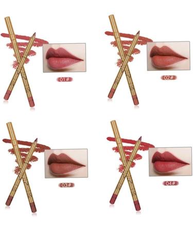Lip Pencil Set 8pcs LIP LIP CURT KIT TEMPERPHERSHER LIP LIP LIVERS LE DURNATION RETRO LE Lipsticks with Golden Sweat Proof Lip Set - Buy Online on GoSupps.com