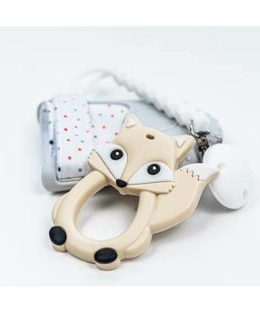 Kids Heroes Fox Teething Toy & Mitten Teether Set for Baby Boys | Soothes Sore Gums | Teething Pacifier Clip | Grey | 3-Pack - Buy Online on GoSupps.com