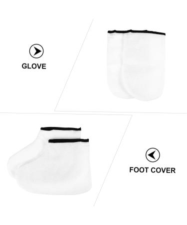 minkissy 2 Pairs Leather Horn Boots Kit Hand Mitts for Paraffin Nail Paraffin Wax Hand Bath Light Soap Peel Gel Manicure Gloves Thickened Foot Covers White Lotion Keep Warm Polyester Lining 16x25cm White - Buy Online on GoSupps.com