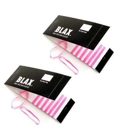 Blax PINK Snag-Free Hair Elastics 4mm 8 Count (2-Pack)