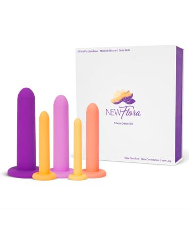 Silicone Pelvic Floor Dilator Exerciser Trainer Set (Complete 5 Kit System) Dilators for Women & Men Pelvic Floor Physical Therapy for Pelvic Pain Relief