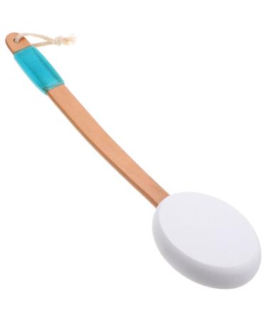SOLUSTRE Dry Brush Body Lotion Back Applicator Reach Handle Brush with Sponge for Shower Bath Skin Exfoliating Back Scratcher