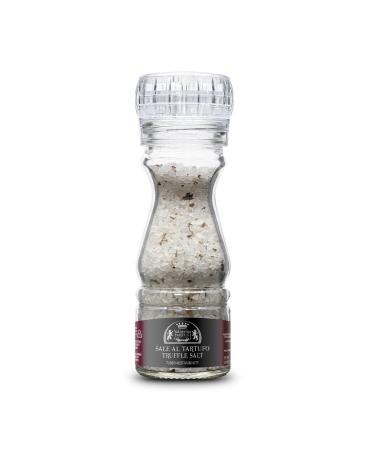 Valnerina Tartufi Summer Black Truffle Salt with Grinder | Flavoured Gourmet Salt for all dishes especially Meat & Fish | 100 gr.